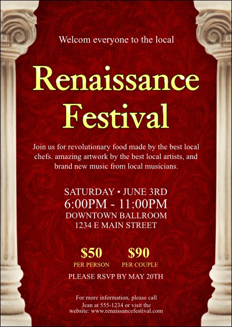 Renaissance Club Flyer Product Front