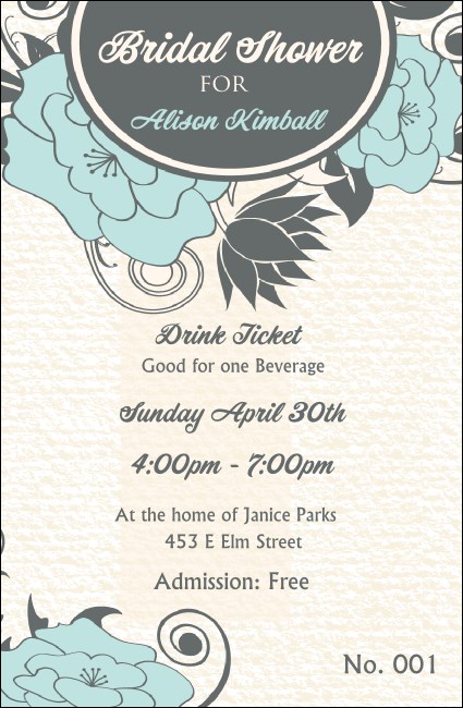 Blue Flower Drink Ticket Product Front