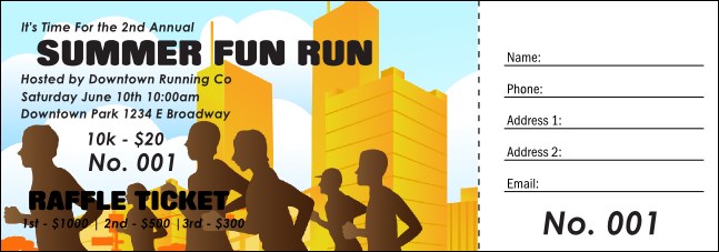 Fun Run Raffle Ticket Product Front