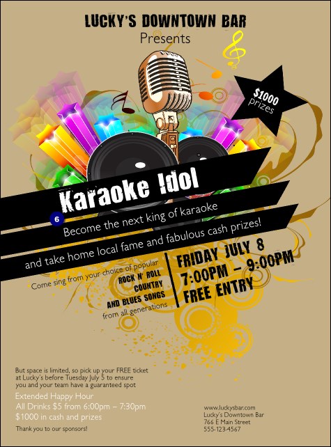 Karaoke Flyer Product Front