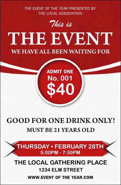 Red Drink Ticket Product Front