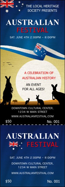 Australia Event Ticket Product Front