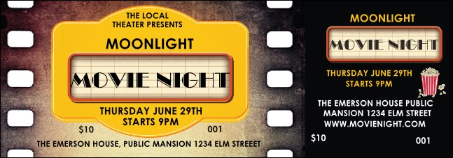 Movie Strip Event Ticket Product Front