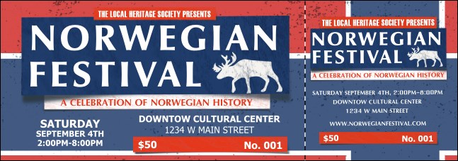 Norwegian Event Ticket Product Front