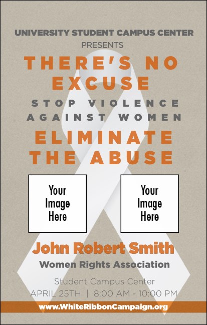 White Ribbon VIP Event Badge Medium