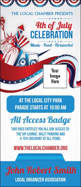 Fourth of July  Freedom VIP Event Badge Large