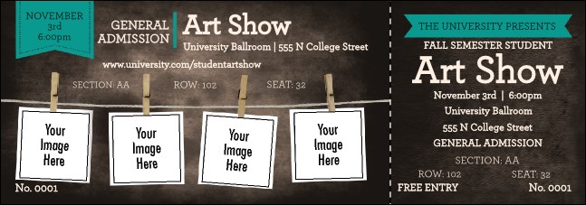 Image Upload Polaroid Reserved Event Ticket Product Front