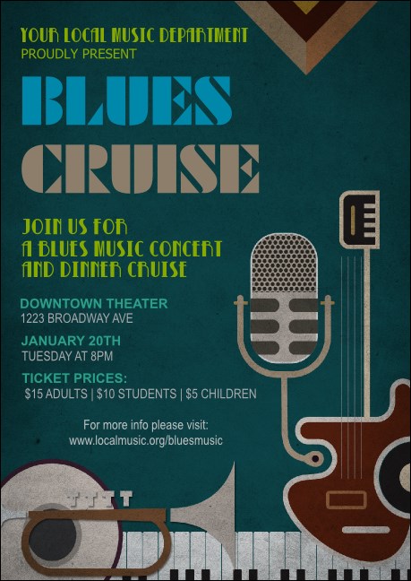 Blues Postcard Mailer Product Front