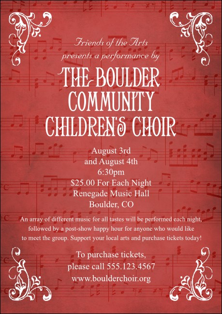 Choral Postcard Mailer