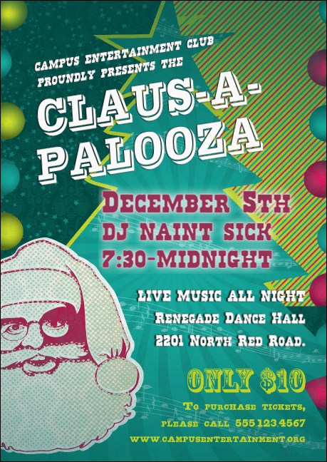 Claus-A-Palooza Postcard Mailer