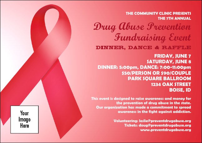 Red Ribbon Postcard Mailer Product Front