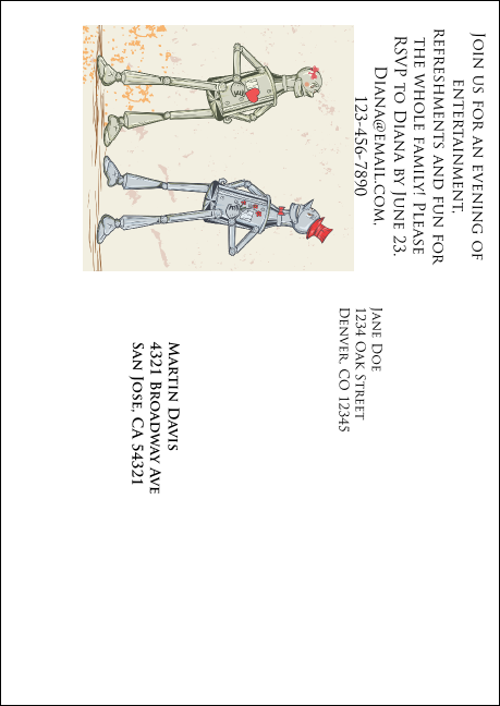 Robot Jack & Jill Postcard Mailer Product Back