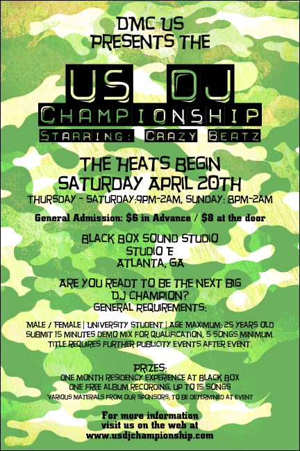 Camouflage Green White Yellow Poster