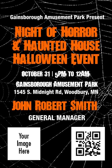 Spider Web Economy Event Badge Orange Black Product Front