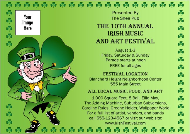 St Patrick's Day Colored Postcard