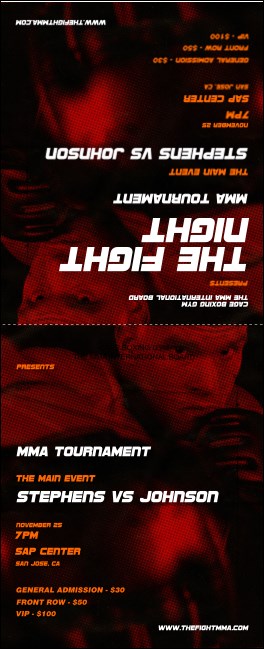 MMA The Fight Night Table Tent Product Front