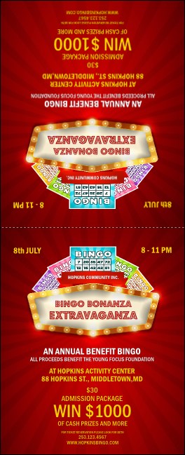 Bingo Bonanza Extravaganza Table Tent Product Front