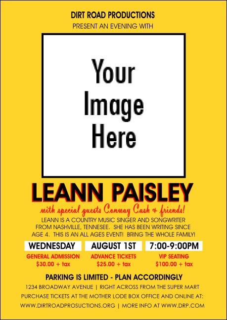 Your Photo Concert Yellow Club Flyer