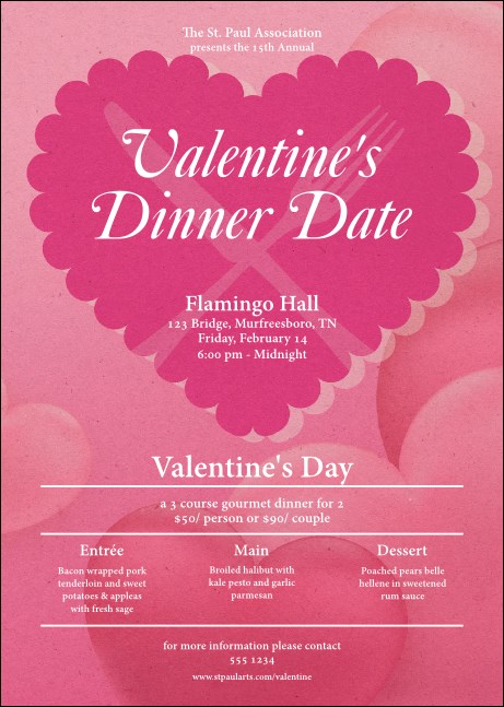 Valentine's Dinner Date  Club Flyer Product Front