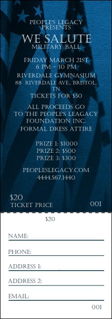 Military Ball - US Flags Raffle Ticket