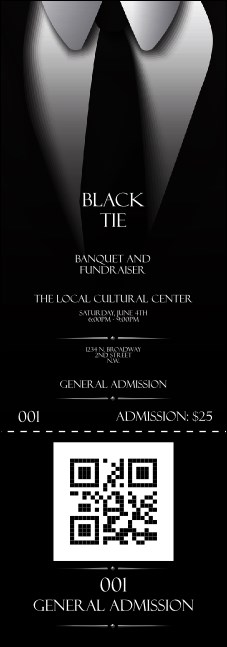 Black Tie QR Event Ticket Product Front