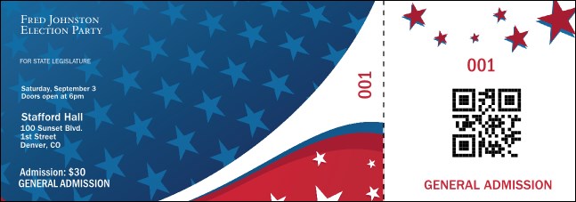 Patriotic Vote QR Event Ticket Product Front