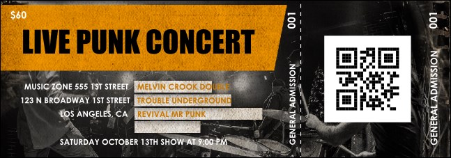 Punk Rock QR Event Ticket Product Front