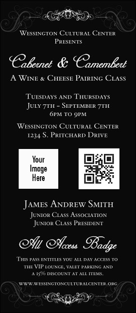 Black Tie Gala 2 VIP Event Badge Large