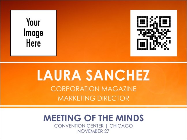 Conference Series: Abstract Orange Economy Event Badge Product Front