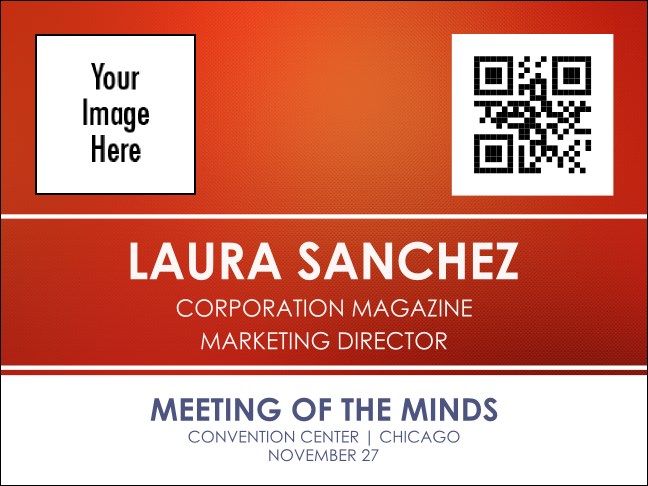 Conference Series: Abstract Red Economy Event Badge Product Front