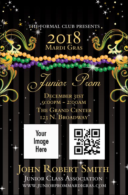 Mardi Gras Prom VIP Event Badge Small VIP Event Badge Small Product Front