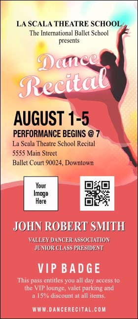 Dance Silhouette VIP Event Badge Large