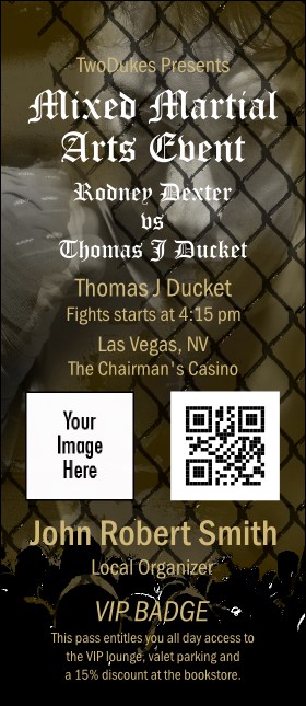 Mixed Martial Arts (Green) VIP Event Badge Large VIP Event Badge Large