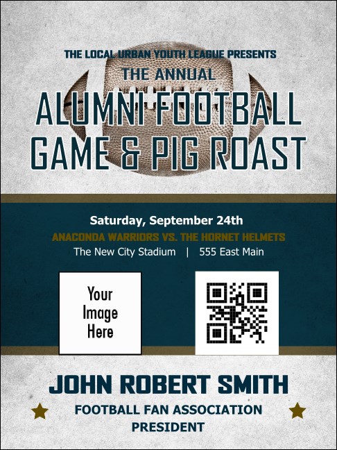 Football Blue Economy Event Badge Product Front