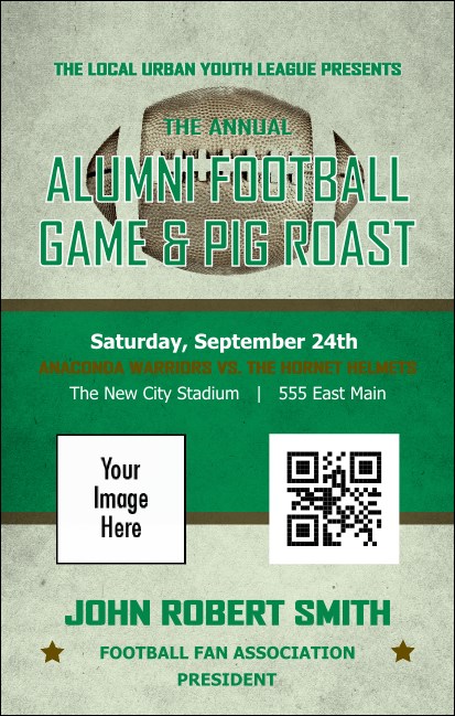 Football Green VIP Event Badge Medium