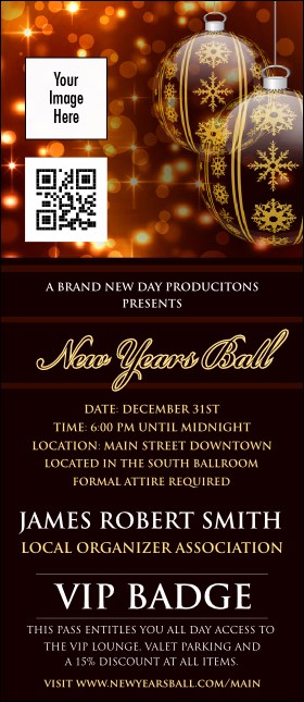 Golden Ornament VIP Event Badge Large