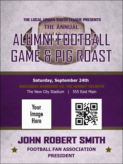 Football Purple Economy Event Badge Product Front