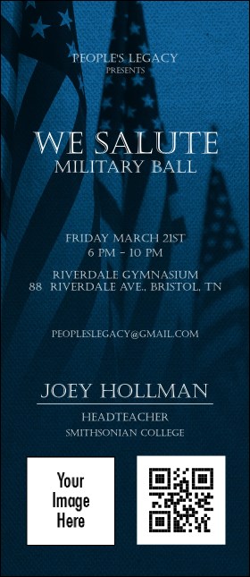 Military Ball - US Flags VIP Event Badge Large