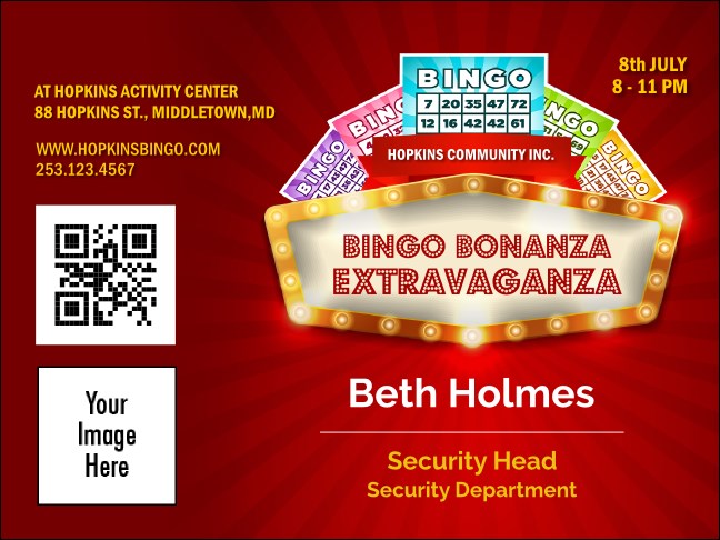 Bingo Bonanza Extravaganza Economy Event Badge Product Front