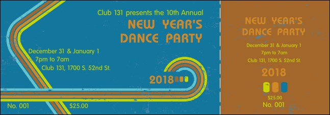 Retro Rainbow Event Ticket Product Front