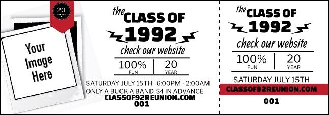 Class Reunion Mascot Red Event Ticket