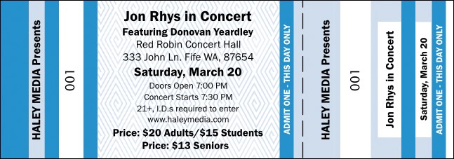 Blue Landscape General Admission Ticket Product Front