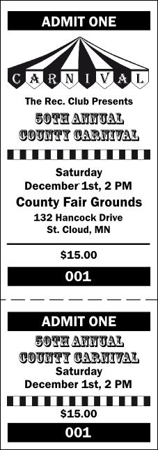 Carnival General Admission Ticket 001 Product Front