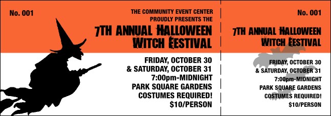 Halloween Witch General Admission Ticket 001 (QT_GA_WS_204) Product Front