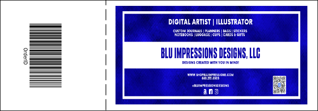Blue and Black General Admission Ticket Product Back