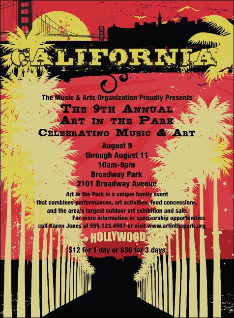 California Invitation (Pink and Yellow) Product Front