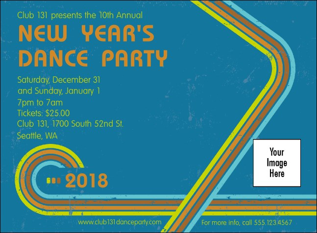 Retro Rainbow Invitation Product Front