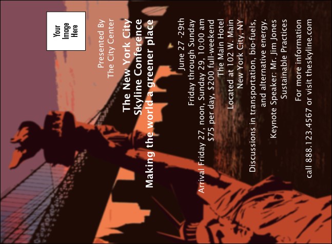 New York Red and Orange Invitation Product Front