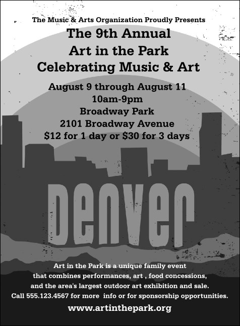 Denver Black and White Invitation Product Front