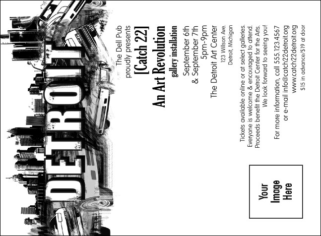 Detroit BW Invitation Product Front